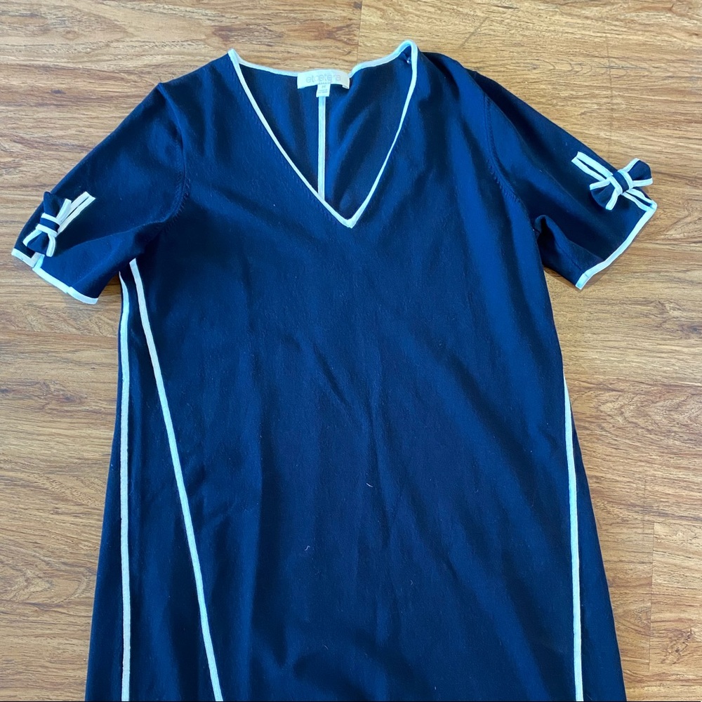 Etcetera White & Navy Dress - Size Medium